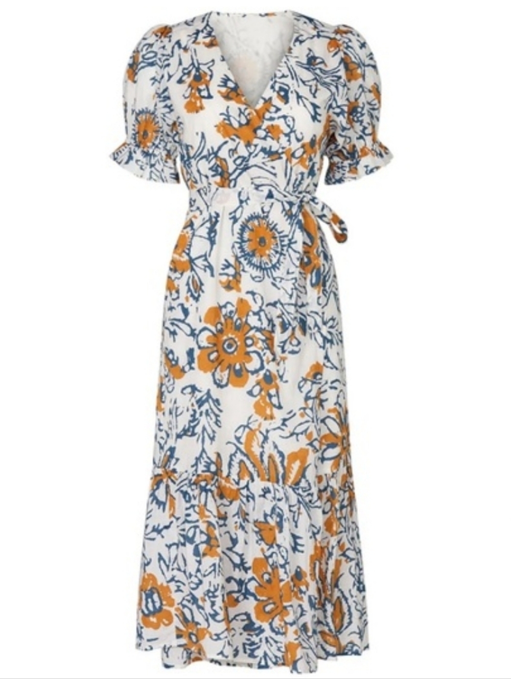 Apiece Apart RTR Monterossa Multicolor Midi Wrap Dress  Floral Print Size 10